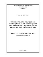 Tìm hiểu phương pháp quy đổi nhóm hợp chất hữu cơ giải quyết một số bài toán khó trong đề thi trung học phổ thông quốc gia (2018) 