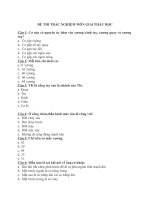 ĐỀ THI TRẮC NGHIỆM MÔN GIẢI PHẪU HỌC