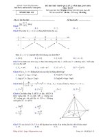 Đề thi thử Toán trường THPT Đoàn Thượng – Hải Dương lần 3 – 2018