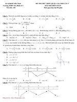 Đề thi thử Toán trường THPT Gia Bình số 1 – Bắc Ninh lần 3 – 2018
