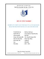 Nghiên cứu chiết xuất tinh dầu từ lá cây bạch đàn bằng phương pháp chưng cất lôi cuốn hơi nước 