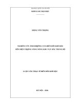 Nghiên cứu ảnh hưởng của biến đổi khí hậu đến hiện tượng nắng nóng khu vực bắc trung bộ 