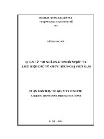 Quản lý chi ngân sách nhà nước tại liên hiệp các tổ chức hữu nghị việt nam 