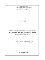Những yếu tố ảnh hưởng đến sinh kế của người chăm ở phường 17, quận phú nhuận, thành phố hồ chí minh ( Luận văn thạc sĩ)