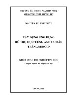 Xây dựng ứng dụng hỗ trợ học tiếng anh cơ bản trên android (2018) 