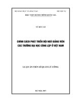 Chính sách phát triển đội ngũ giảng viên các trường đại học công lập ở việt nam  