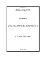 Luật sư trong giai đoạn truy tố theo pháp luật tố tụng hình sự từ thực tiễn thành phố hà nội ( Luận văn thạc sĩ)