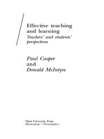 EFFECTIVE TEACHING AND LEARNING 
