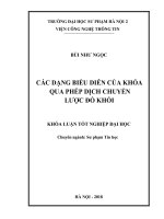 Các dạng biểu diễn của khóa qua phép dịch chuyển lược đồ khối (2018) 