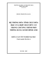 Hệ thống hóa tính chất hóa học của hợp chất hữu cơ trong chương trình phổ thông bằng sơ đồ hình ảnh (2018) 