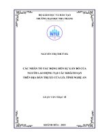 Các nhân tố tác động đến sự gắn bó của người lao động tại các khách sạn trên địa bàn thị xã cửa lò, tỉnh nghệ an 