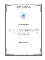Các yếu tố ảnh hưởng tới động lực làm việc của nhân viên tại công ty trách nhiệm hữu hạn hòa hiệp
