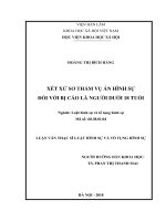 Xét xử sơ thẩm vụ án hình sự đối với bị cáo là người dưới 18 tuổi ( Luận văn thạc sĩ)