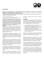 SPE 59029 MS design and development of hydrocarbon surface production facilities and pipelines based on process and transport simulators