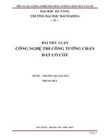BÀI TIỂU LUẬN CÔNG NGHỆ THI CÔNG TƯỜNG CHẮN ĐẤT CÓ CỐT