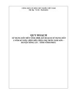QUY HOẠCH SỬ DỤNG ĐẤT ĐẾN NĂM 2020, KẾ HOẠCH SỬ DỤNG ĐẤT 5 NĂM KỲ ĐẦU (2011 ĐẾN 2015) THỊ TRẤN TAM SƠN – HUYỆN SÔNG LÔ – TỈNH VĨNH PHÚC