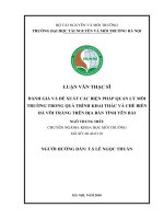 Đánh giá và đề xuất các biện pháp quản lý môi trường trong quá trình khai thác và chế biến đá vôi trắng trên địa bàn tỉnh yên bái 
