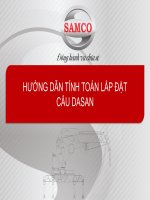 HƯỚNG DẪN TÍNH TOÁN LẮP ĐẶT CẨU DASAN
