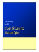 Chuyên đề Quang học Advanced Optics - TS. Ngô Thị Phương