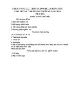 SKKN NÂNG CAO CHẤT LƯỢNG HOẠT ĐỘNG GÓC CHO TRẺ 5-6 TUỔI TRONG TRƯỜNG MẦM NON