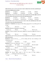 GIẢI CHI TIẾT đề thi thử môn Anh THPT Quốc gia 2018 – Đề số 55