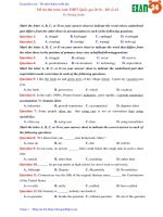 GIẢI CHI TIẾT đề thi thử môn Anh THPT Quốc gia 2018 – Đề số 42