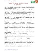 GIẢI CHI TIẾT đề thi thử môn Anh THPT Quốc gia 2018 – Đề số 54