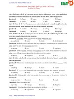 GIẢI CHI TIẾT đề thi thử môn Anh THPT Quốc gia 2018 – Đề số 62