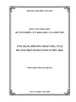 Ứng dụng phương pháp chia tỉ lệ để giải một số bài toán ở tiểu học
