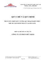 QUY CHẾ VÀ QUY ĐỊNH THI TUYỂN THIẾT KẾ Ý TƯỞNG QUY HOẠCH KIẾN TRÚC KHU DU LỊCH SINH THÁI CÙ LAO BÀ SANG