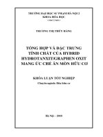 Tổng hợp và đặc trưng tính chất của hybrid hydrotanxit graphen oxit mang ức chế ăn mòn hữu cơ (2018) 