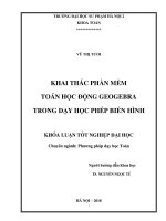 Khai thác phần mềm toán học động geogebra trong dạy học phép biến hình (2018) 