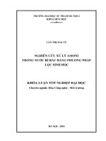 Nghiên cứu xử lý amoni trong nước rỉ rác bằng phương pháp lọc sinh học (2018) 