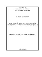 Hoạt động sáp nhập, hợp nhất và mua lại của hệ thống ngân hàng thương mại tại việt nam 