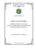 Thiết kế kỹ thuật và dự toán vốn đầu tư trồng rừng tại xã mường giôn, huyện quỳnh nhai, tỉnh sơn la 