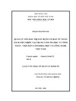 “Quản lý vốn đầu tư xây dựng cơ bản từ ngân sách nhà nước tại trung tâm tin học và tính toán   viện hàn lâm khoa học và công nghệ việt nam  