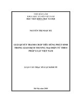 Giải quyết tranh chấp tiêu dùng phát sinh trong giao dịch thương mại điện tử theo pháp luật việt nam ( Luận văn thạc sĩ)