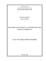 Hoạt động hoằng pháp của giáo hội phật giáo việt nam tỉnh hà nam hiện nay ( Luận văn thạc sĩ)