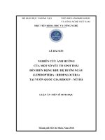 Nghiên cứu ảnh hưởng của một số yếu tố sinh thái đến biến động khu hệ bướm ngày (lepidoptera rhopalocera) tại vườn quốc gia bidoup   núi bà ( Luận án tiến sĩ)