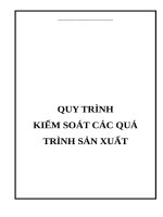 Quy trình kiểm soát các quá trình sản xuất