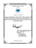 TRÌNH BÀY, PHÂN TÍCH THỰC TRẠNG KẾ TOÁN CÔNG Ở VIỆT NAM QUA CÁC THỜI KỲ VÀ HIỆN NAY TRONG MỐI QUAN HỆ VỚI LUẬT NGÂN SÁCH NHÀ NƯỚC