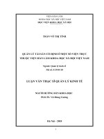 Quản lý tài sản cố định ở một số viện trực thuộc viện hàn lâm khoa học xã hội việt nam 
