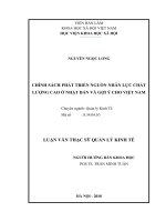 Chính sách phát triển nguồn nhân lực chất lượng cao ở Nhật Bản và gợi ý cho Việt Nam