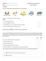 Reading test unit 2 english 5 