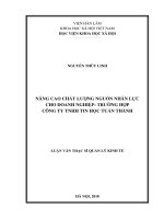 Nâng cao chất lượng nguồn nhân lực cho doanh nghiệp trường hợp công ty TNHH tin học tuấn thành 