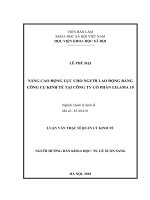Nâng cao động lực làm việc của người lao động tại Công ty Cổ phần Lilama 10