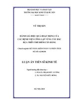 Đánh giá hiệu quả hoạt động của các bệnh viện công lập vùng tây bắc dựa trên thẻ điểm cân bằng ( Luận án tiến sĩ)