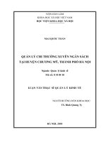 Quản lý chi thường xuyên ngân sách tại huyện chương mỹ, thành phố hà nội 