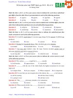 GIẢI CHI TIẾT đề thi thử môn Anh THPT Quốc gia 2018 – Đề số 34