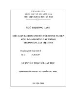 Điều kiện kinh doanh đối với doanh nghiệp kinh doanh giống cây trồng theo pháp luật việt nam ( Luận văn thạc sĩ)